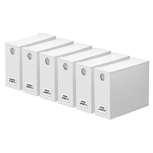 6 Pack Bed Sheet Organizers and Storage (6 pcs / White)