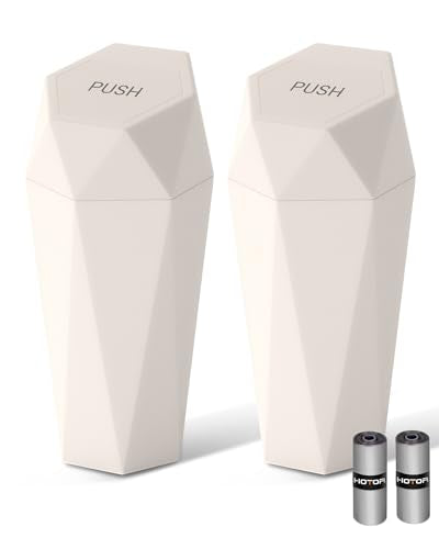 Car Trash Can with Lid (Beige)
