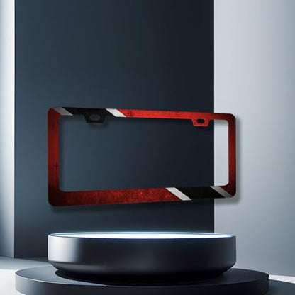 Stainless Steel Trinidad and Tobago Flag License Plate Frame 12.2 x 6.2Inch (Funny Trinidad and Tobago Flag)