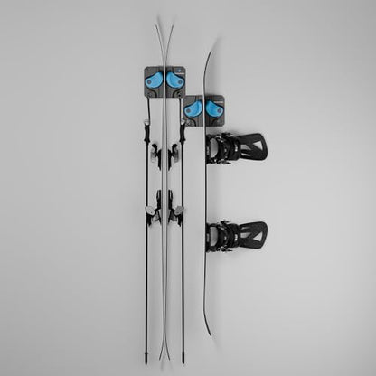 Ultimate Ski & Snowboard Wall Rack (Cyan / Two Pack)