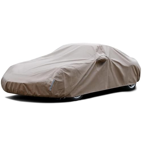 Thick Shell Car Cover Waterproof All Weather for Automobiles (Brown / CM: for Coupe (Length 173"-182"))
