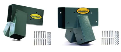 1 Easy 1-2-3 A-Frame Bracket & 1 Middle Bracket, Green (Swing Set Bracket Kit (A-Frame Bracket + A-Frame Middle Bracket))