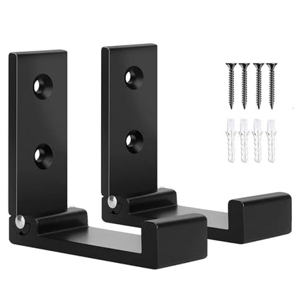 Folding Wall Hook 2PCS Folding Coat Hooks for Hanging Heavy Duty Coat & Bag & Backpack & Hat & Headphone Foldable Coat Hooks Wall Mounted Saves Space (Black-2 Pack)