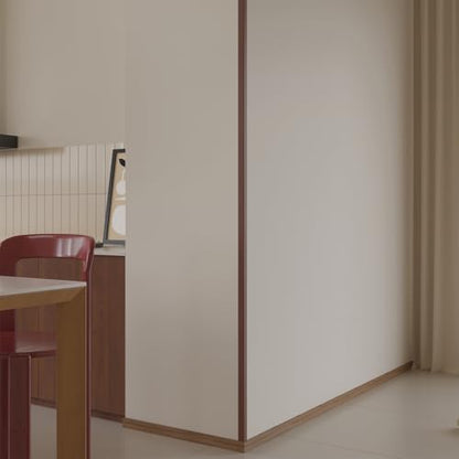 Wall Corner Protector 6PCS 45" Corner Molding Trim Walnut Wood Grain Corner Trim Decorative Strips for Door and Window Frames Mirror Edges Ceramic Tiles (Walnut)