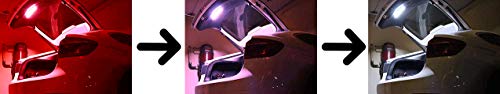 12" Red to White 18 SMDs 2835 LED Strip Light Universal Fit Car Trunk Cargo Area or Interior Illumination (Red-White Color Changing)
