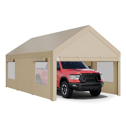 JY QAQA 12x20 FT Heavy Duty Carport for Car Boat Truck Motorcycle