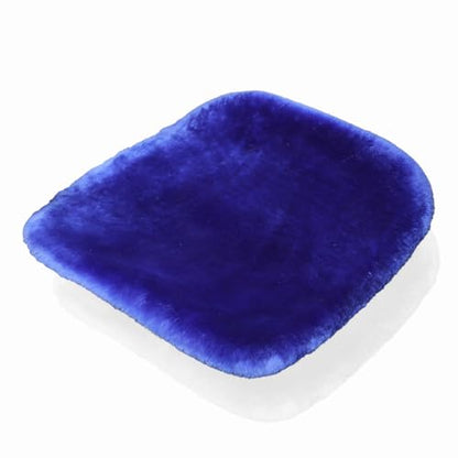 Blue Genuine Sheepskin Car Seat Cover for Fuzzy Fur Wool Cushion (Blue)