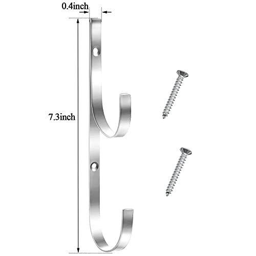 6 Pieces Pool Pole Hook Hanger Swimming Brackets Pool Hook (Silver)