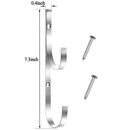 6 Pieces Pool Pole Hook Hanger Swimming Brackets Pool Hook (Silver)