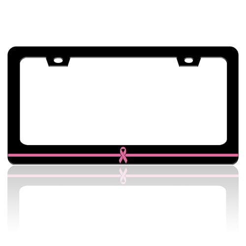 Pink Ribbon Breast Cancer Awareness License Plate Frame 6.3 X 12.2 Inch (Breast Cancer Awareness)