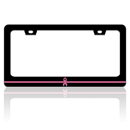 Pink Ribbon Breast Cancer Awareness License Plate Frame 6.3 X 12.2 Inch (Breast Cancer Awareness)