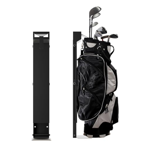 Wall Mount Golf Bag Storage Rack (Black)