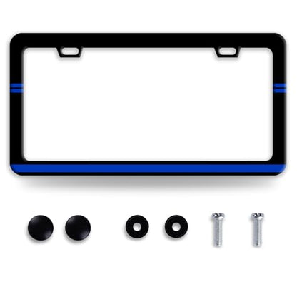 Thin Blue Line Stainless Steel License Plate Frame for US Cars Decor (Thin Blue Line)