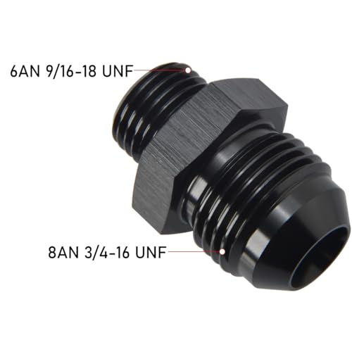8AN Male Flare to 6AN ORB O (8AN to 6AN ORB / Black - 1PC)
