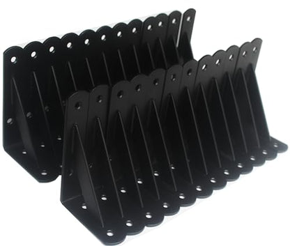 24 Pack L5 x H 3" Black Heavy Duty Shelf Brackets with Screws Metal Shelf Brackets Shelf Support Angle Brackets for Shelves L Brackets Heavy Duty Floating Shelf (24 Pack-Black / 5''x3'')