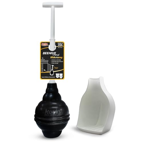 BeehiveMAX Hideaway Toilet Plunger & Holder in White (White)