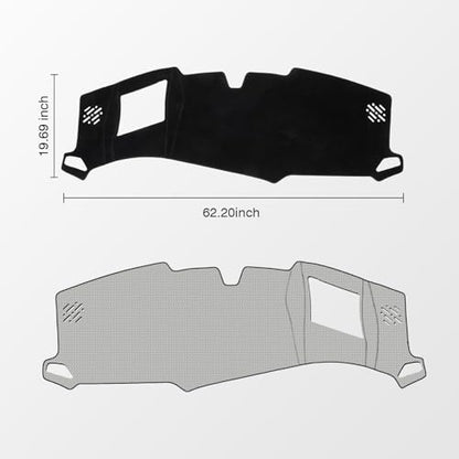 Black Dash Cover for Chevrolet (Silverado EV 24-26(Black))