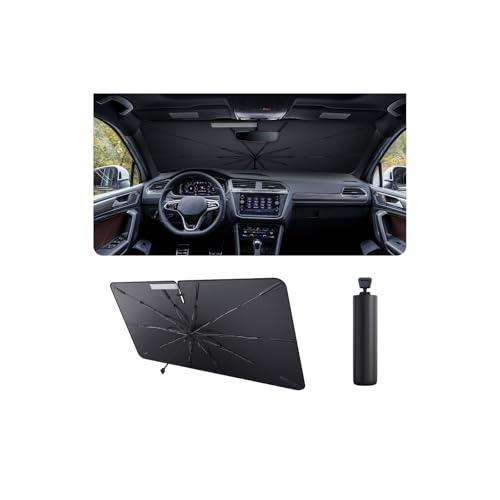 2025 Upgrade Car Windshield Sun Shade Windshield Sunshade Umbrella [Star Fabric] Protect Car from Sun Rays&Heat Damage Keeps Vehicle Cool (M2)