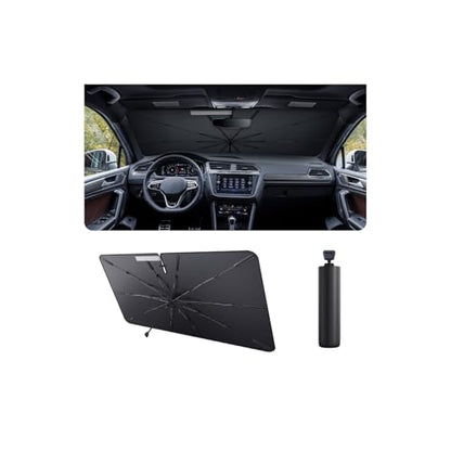 2025 Upgrade Car Windshield Sun Shade Windshield Sunshade Umbrella [Star Fabric] Protect Car from Sun Rays&Heat Damage Keeps Vehicle Cool (M2)