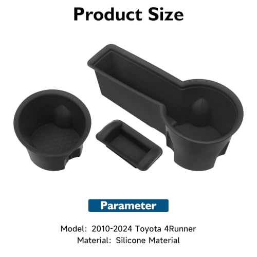 3PCS Cup Holder Insert Compatible with Toyota 4Runner 2010 (For 2010-2024 4Runner (3PCS))