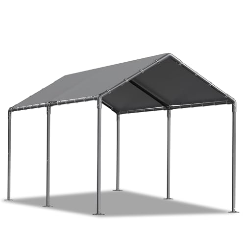 10x20ft Portable Car Tent Garage with UV Resistant Canopy (Grey no sidewall)