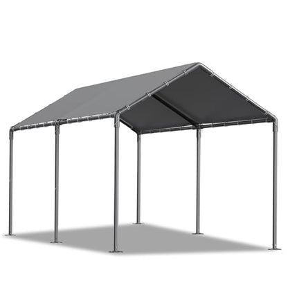 10x20ft Portable Car Tent Garage with UV Resistant Canopy (Grey no sidewall)