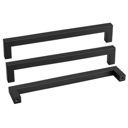 100 Pack 10 Inch Black Cabinet Handles Kitchen Drawer Pulls (Matte Black / 10 Inch Hole Centers)