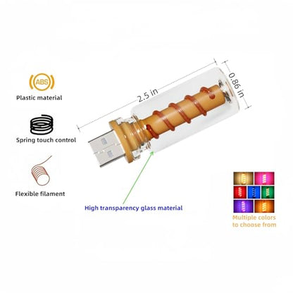 3D Dimmable Touch Control USB Car Interior Lights (Clear-Yellow)