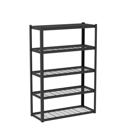 2 Pack Garage Shelving 3200 LBS Load Space Saving Storage Shelves (Black)