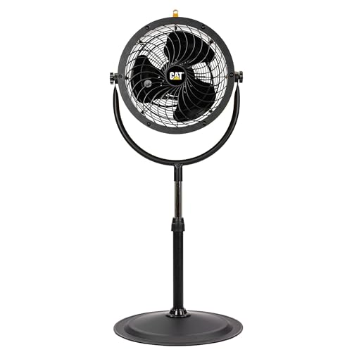 fans - 14”-Blade High-Velocity Pedestal Drum Fan Industrial Grade (Yellow, 4-in-1): 2,300 CFM, 4-Speed, 360 Degree Adjustable Tilt, Dual Ball Bearing Motor with Die-Cast Cover (HVPD-14AC) (Yellow / Pedestal)