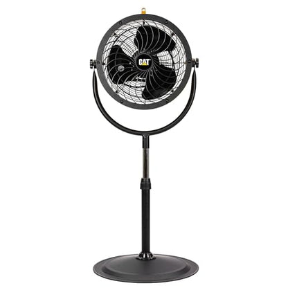 fans - 14”-Blade High-Velocity Pedestal Drum Fan Industrial Grade (Yellow, 4-in-1): 2,300 CFM, 4-Speed, 360 Degree Adjustable Tilt, Dual Ball Bearing Motor with Die-Cast Cover (HVPD-14AC) (Yellow / Pedestal)