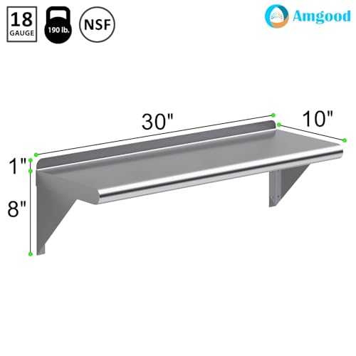 10 in. x 30 in. Stainless Steel Wall Mount Shelf (10 in. x 30 in.)