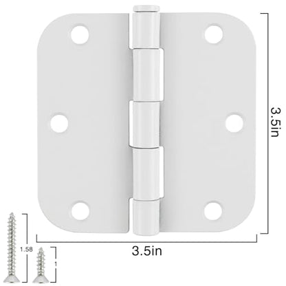 3 1 2" Matte White Door Hinges 3.5" 5 (White / 6 Pack-no squeak)