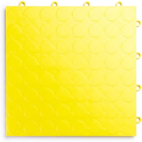 SnapLock RaceDeck CircleTrac 12"x12" Interlocking Garage Tiles (48 Pack / Yellow)