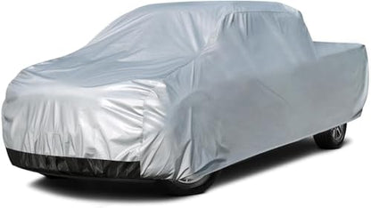 Truck Cover Waterproof All Weather See Vehicle Size Chart (Aluminum-Silver / 5 T3 Fit Length Up To 228", Max Cab Length 149")