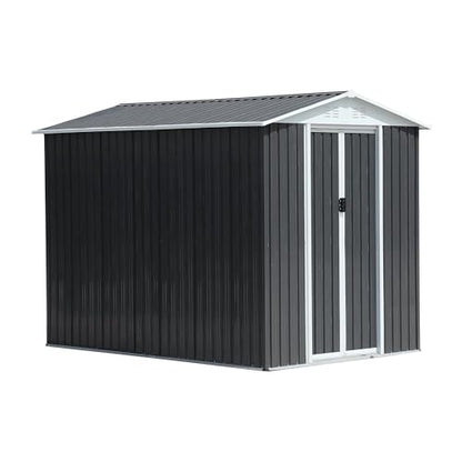 6x9 FT Outdoor Storage Shed (6x9 FT / Gray)