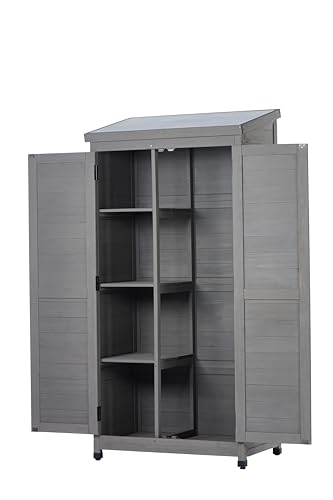 Outdoor Storage Shed Waterproof (Gray / 20.50"D x 68.50"W x 33.50"H)