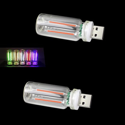 2 PCS USB LED Car Interior Lights (red)