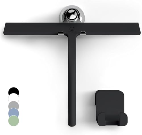 Silicone Shower Squeegee with 3 (Black / 11 Inches)