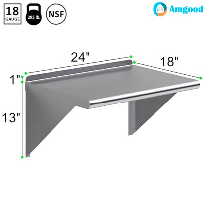 18 in. x 24 in. Stainless Steel Wall Mount Shelf (24 in. x 18 in.)