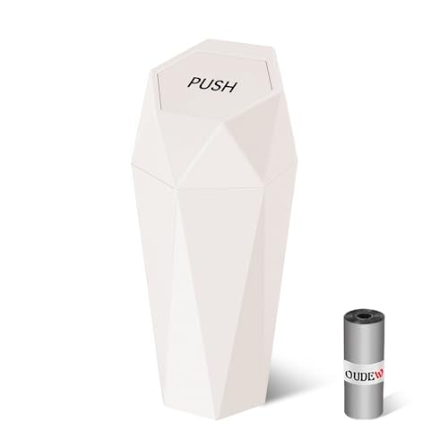 Car Trash Can with Lid (Beige-1Pcs)