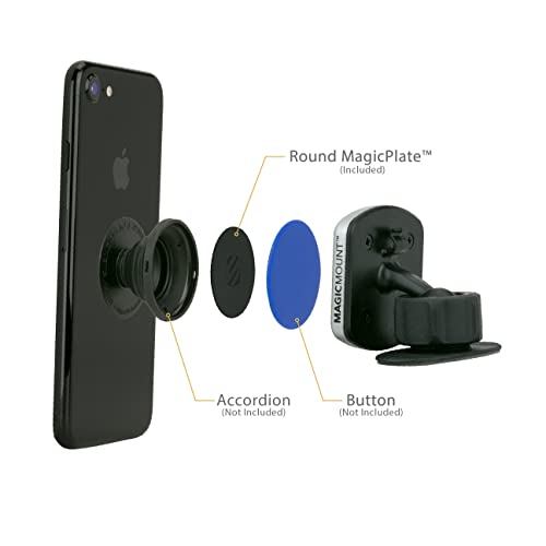 MPRNDRK SP MagicMount Replacement Metal Plate Kit for Phone (Round / 2 Plates / Black)