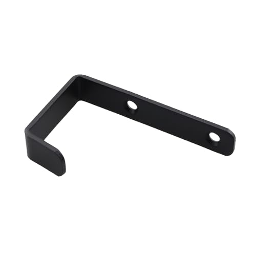 2PCS 82.5x45.5mm Black Metal Wall Mounted 2 Holes J Hook with Screws for Hanging Hat
