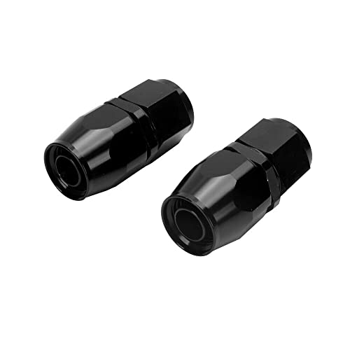 Swivel 4AN Fitting 0° Straight For CPE Braided Hose End Black 2Pcs (4AN 0° 2Pcs)