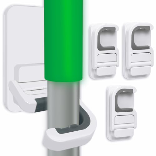 3pack Broom and Mop Holder Wall Mount No Drill Mop and Broom Gripper Mop Handle Hanger Household Cleaning Organizer