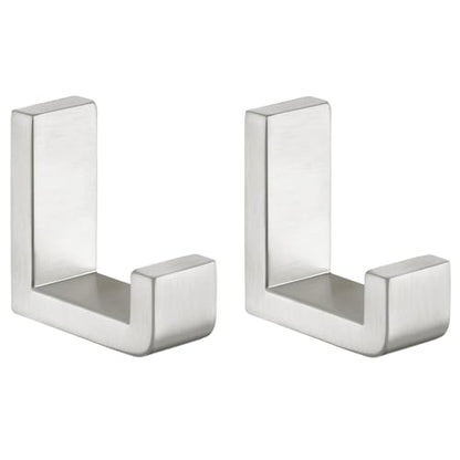 Bathroom Towel Hooks (2 Pack / Brushed Nickel)