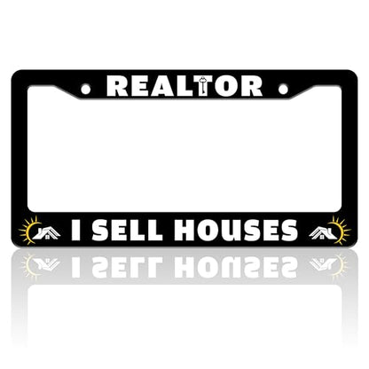 Realtor I Sell Houses License Plate Frame Stainless Steel 6.3 X 12.2 Inch (Realtor I Sell Houses)