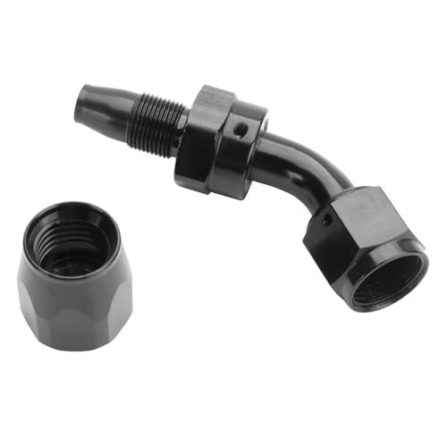 Swivel 10AN Fitting 45 Degree For CPE Braided Hose End Black 2Pcs (10AN 45° 2Pcs)