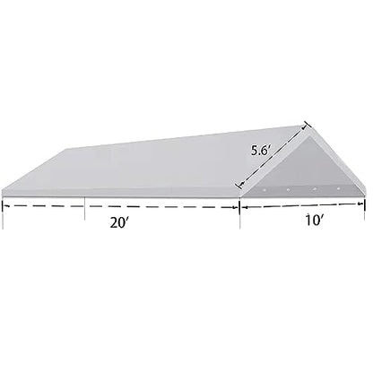 10' x20' Carport Replacement Canopy Cover White (10' x 20' / White)