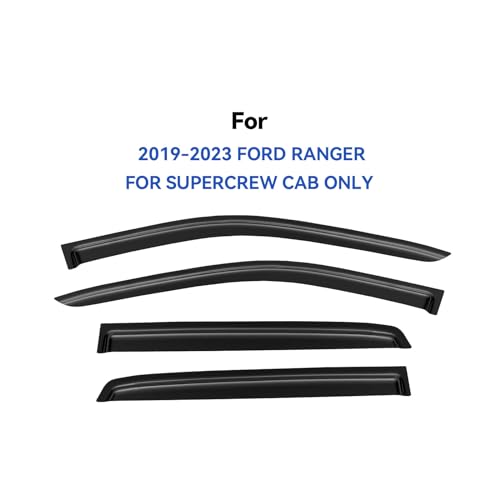 Window Visors Rain Guards for 2019 (2019-2023 Ford Ranger SuperCrew)